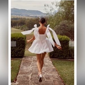 DISSH linen bow mini dress